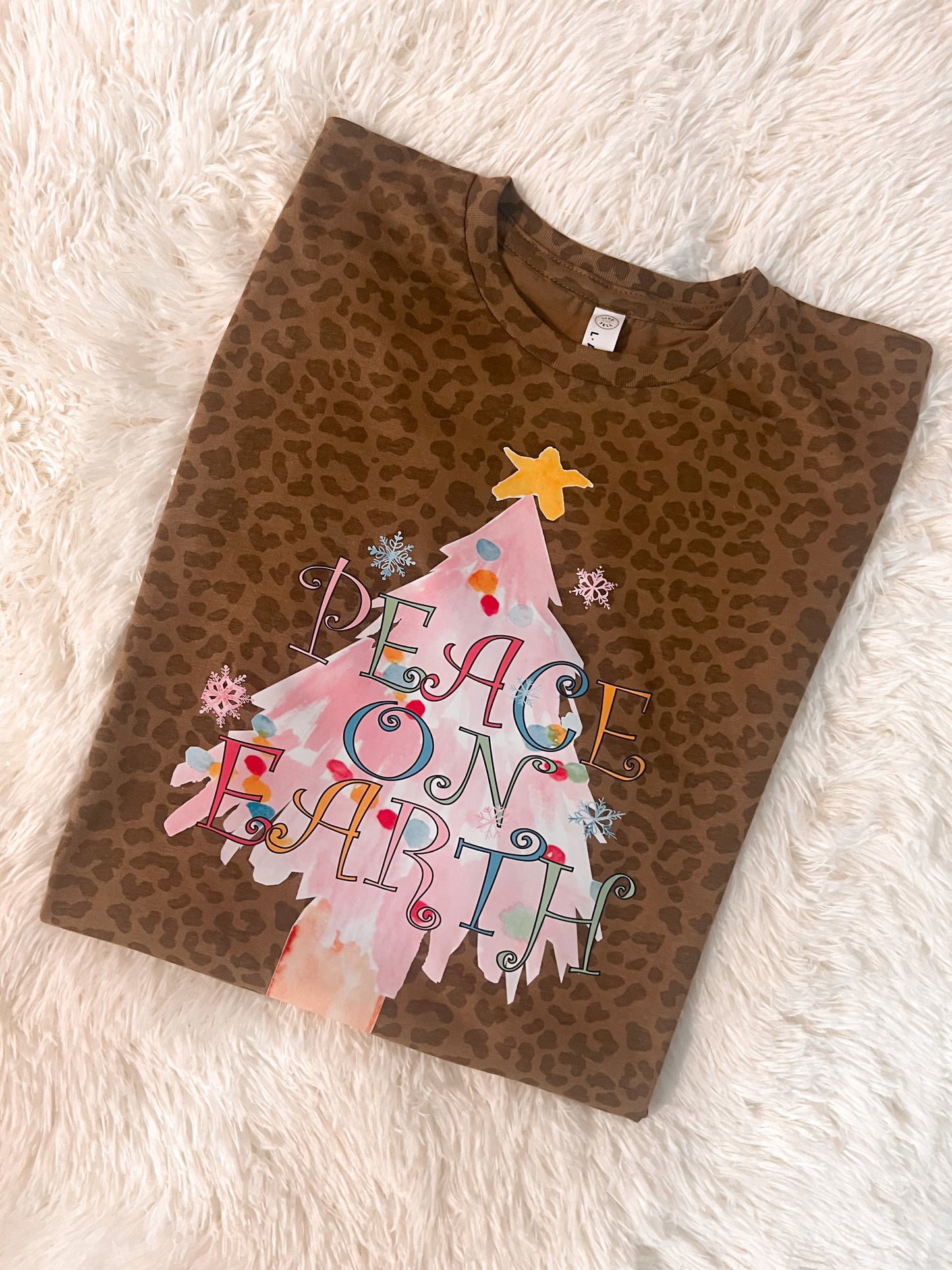 Peace On Earth Leopard Tee